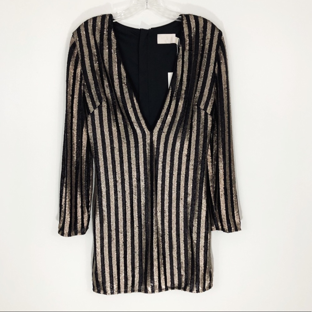 The Jerset Diaries Sequin Stripe Mini Dress Small NWT